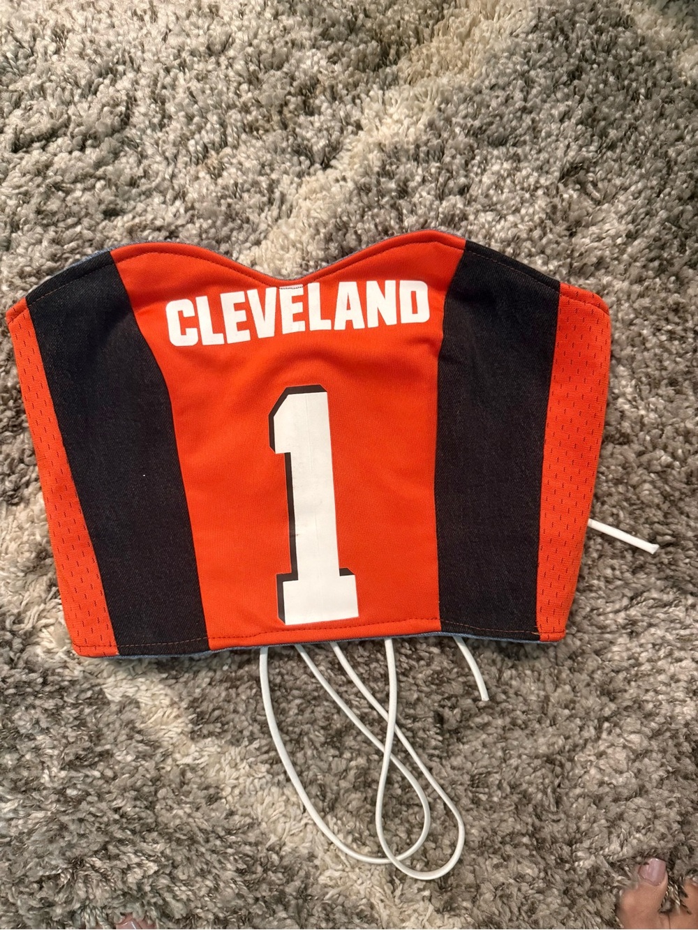 Cleveland browns  custom made Jersey-Style Strapless lace up corset-never worn